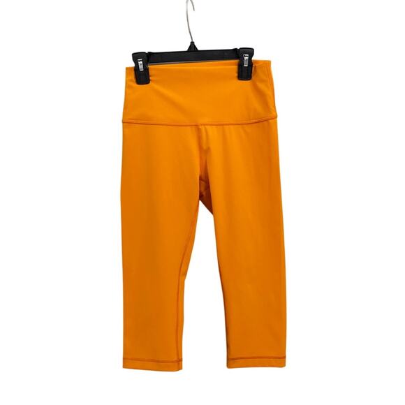 Lululemon Athletic Active Wunder Under Hi-Rise Crop Orange Leggings Size 6 - Picture 2 of 5